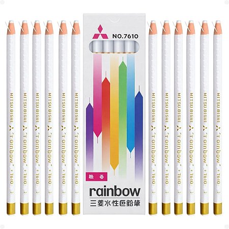 Kit Mitsubishi Rainbow: 12 Lápis Dermatográfico Branco 7610-1