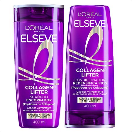 Kit Elseve Collagen Lifter: Shampoo Encorpador e Condicionador Redensifica 400ml
