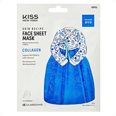 Máscara Facial Coreana Kiss Ny Face Sheet Mask Collagen Colágeno Kkf02