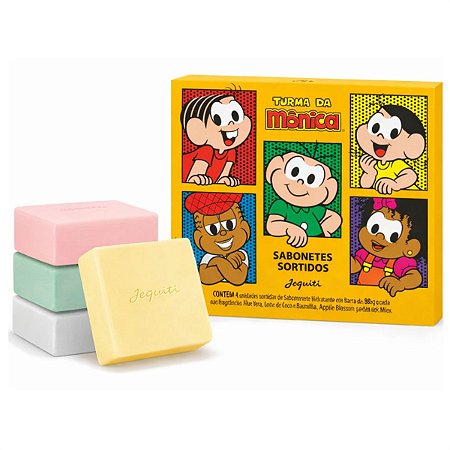 Kit Jequiti Turma Da Mônica: Estojo De Sabonetes Sortidos Com 4 Unidades