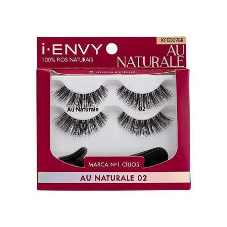 2 pares de Cílios e 1 aplicador Kiss New York Au Naturale 02 KPED09BR