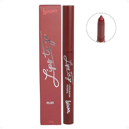 Lápis Batom Retrátil Luisance Lips To Go Rubi Ref.:L7008