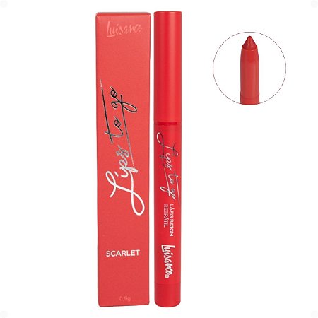 Lápis Batom Retrátil Luisance Lips To Go Scarlet Ref.:L7008