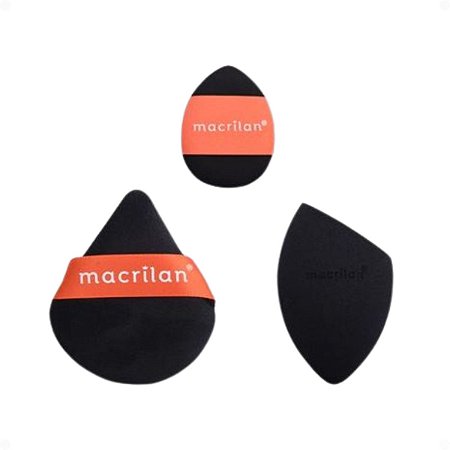 Kit Macrilan 3 Esponjas Para Maquiagem Ep26