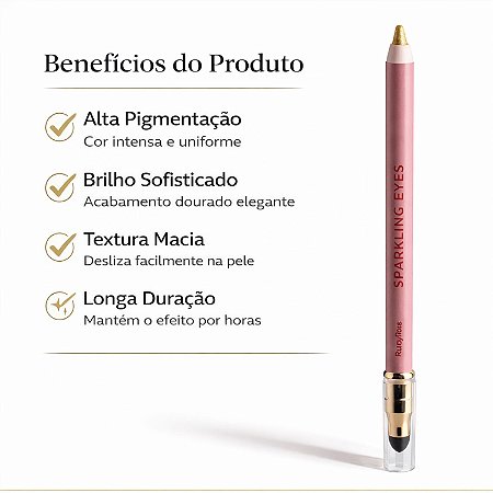Lápis De Olhos Ruby Rose Sparkling Eyes Goden Years Hb-e2401-1