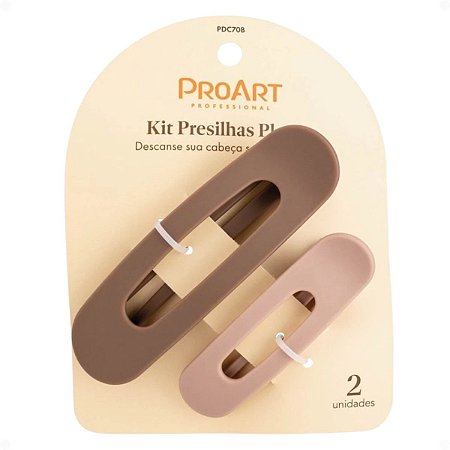 Kit Proart: 2 Presilhas Planas Cor Marrom e Bege Pdc70b