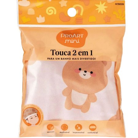 Touca De Banho 2 Em 1 Infantil Proart Mini Urso Mtb02b