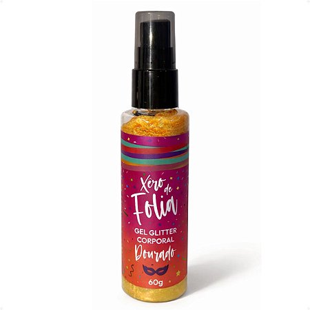 Gel Glitter Corporal Cia da Natureza Xerô de Folia Dourado 60g