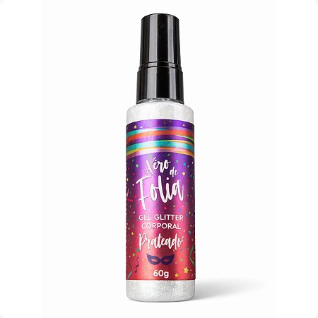 Gel Glitter Corporal Cia da Natureza Xerô de Folia Prateado 60g
