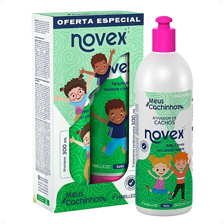 Kit Novex Meus Cachinhos 3abc: Shampoo e Tratamento Condicionante 300ml + Ativador De Cachos 500ml