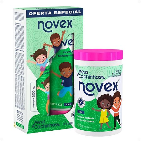 Kit Novex Meus Cachinhos 3abc: Shampoo e Tratamento Condicionante 300ml + Creme De Tratamento Ultraprofundo 400g