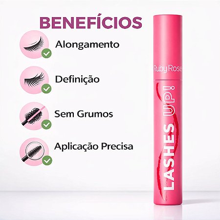 Máscara Para Cílios Ruby Rose Lashes Up! Long Master Alonga e Define Hb-e2006