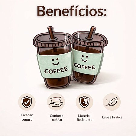 Piranha de Cabelo Acetato Coffee 4,5 x 3cm Com 2 Unidades Ngcf17006