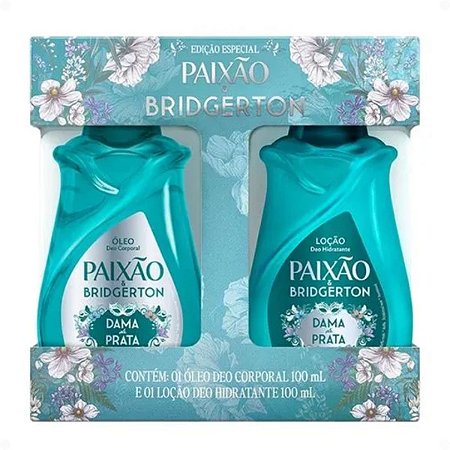 Kit Paixão & Bridgerton Dama De Prata: Loção Hidratante e Óleo Corporal 100ml