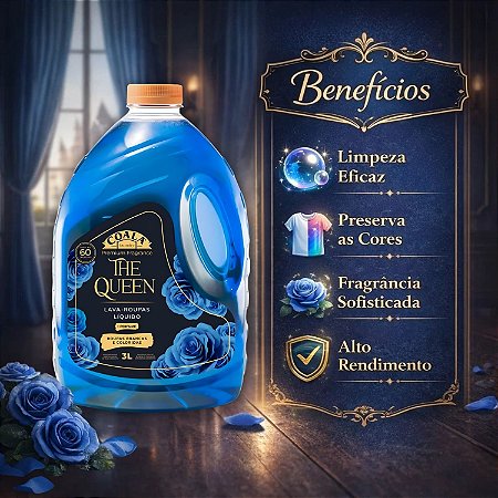 Lava-Roupas Líquido Coala Laundry The Queen Roupas Brancas e Coloridas 3L