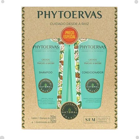 Kit Phytoervas Cachos Pracaxi e Baobá: Shampoo e Condicionador 250ml