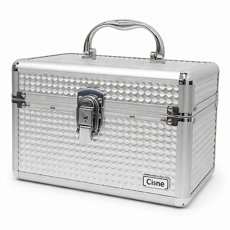 Maleta de Maquiagem Cisne Prata Com 1 Bandeja Csn-a131