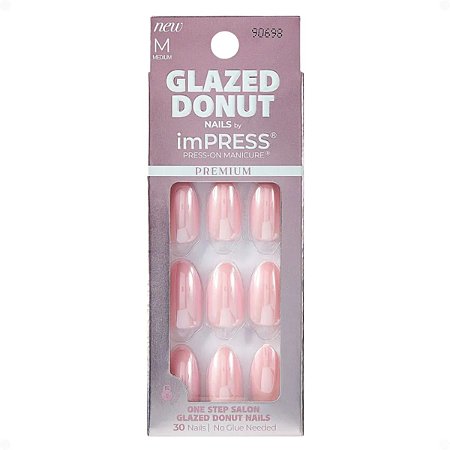 Unhas Postiças Kiss New York Glazed Donut Strawberry Glazed Ime08