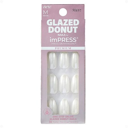 Unhas Postiças Kiss New York Glazed Donut Vanilla Glazed Ime07