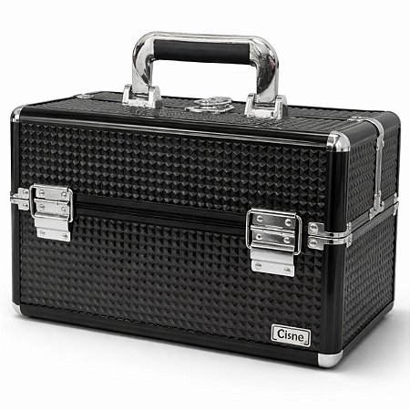 Maleta de Maquiagem Ruby´s Preta e Prata com 2 Bandejas Csn-a160