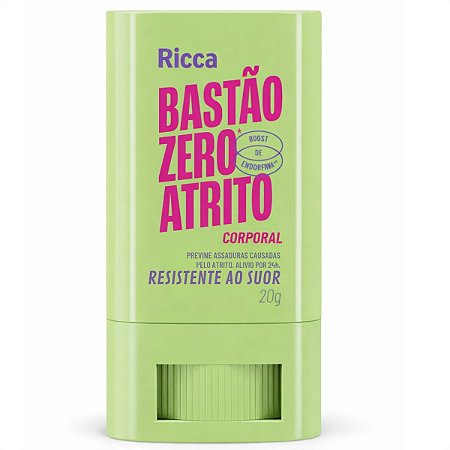 Bastão Zero Atrito Ricca Corporal Resistente Ao Suor 20g