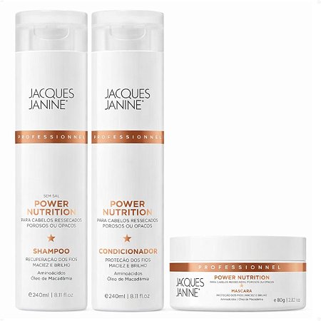 Kit Jacques Janine Power Nutrition: Shampoo, Condicionador e Máscara Capilar 80g
