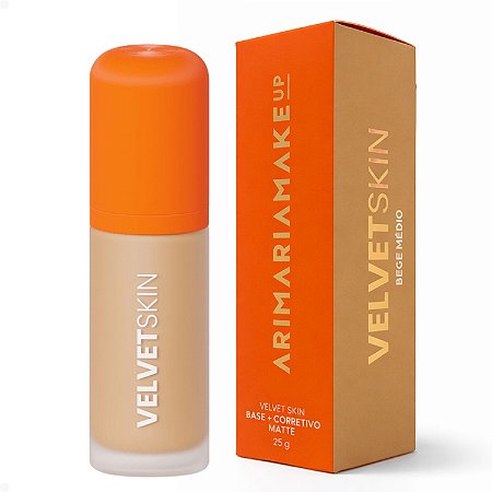 Base e Corretivo Matte Mari Maria MakeUp Velvet Skin Bege Médio 25g
