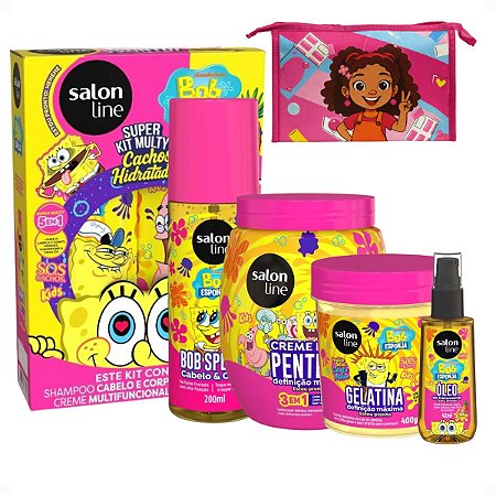 Kit Salon Line Bob Esponja Sos Cachos Completo Com 6 + Mimo