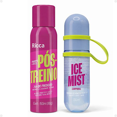 Kit Ricca Pós-Treino: Shampoo a Seco 150ml e Spray Corporal Ice Mist 100ml