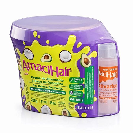 Kit Alisante Amacihair Guanidina Liso Embelleze