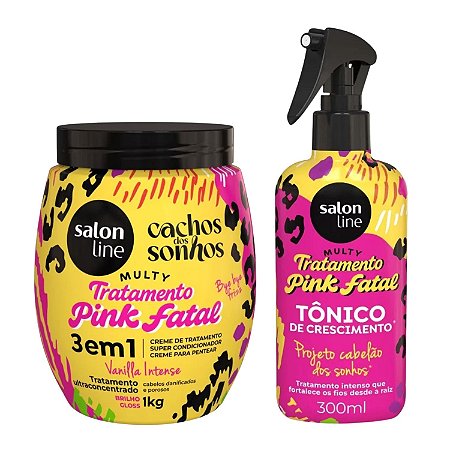 Kit Salon Line Multy Tratamento Pink Fatal: Creme 1kg e Tônico 300ml