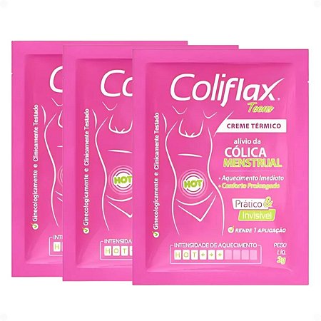 Kit Coliflax Teens Sachê: 3 Cremes Térmicos Alívio Da Cólica Menstrual 2g