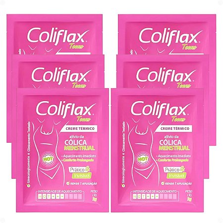 Kit Coliflax Teens Sachê: 6 Cremes Térmicos Alívio Da Cólica Menstrual 2g