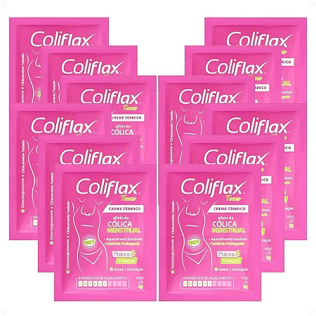 Kit Coliflax Teens Sachê: 12 Cremes Térmicos Alívio Da Cólica Menstrual 2g