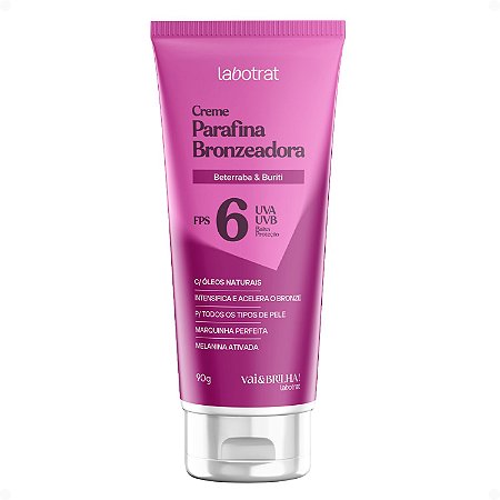 Creme Parafina Bronzeadora Labotrat Vai & Brilha! Fps 6 UVA Beterraba e Buriti 90g