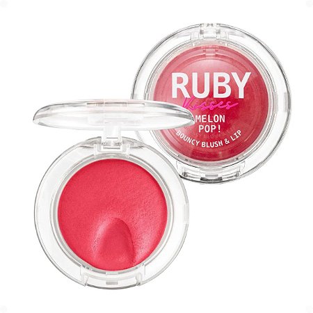 Blush e Lip Bouncy Ruby Kisses Melon Pop! Pink Mbb04bb