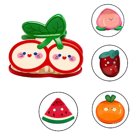 Piranha de Cabelo Acetato Frutas Com Carinha 6 x 6cm Mgbf27207