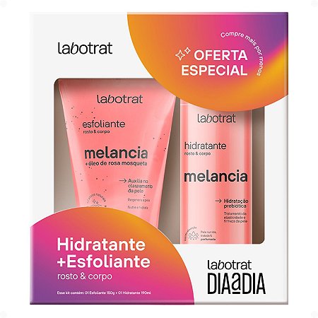 Kit Labotrat Dia a Dia Melancia: Esfoliante 150g e Hidratante 190ml Rosto e Corpo