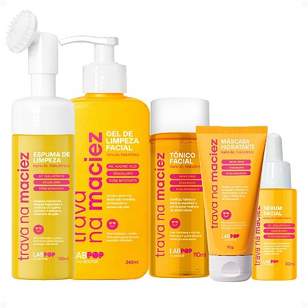 Kit LabPop by Labotrat Trava na Maciez: Espuma, Gel de Limpeza, Tônico, Máscara e Sérum