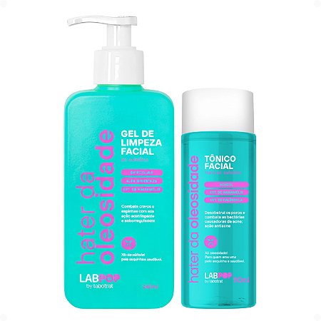 Kit LabPop by Labotrat Hater da Oleosidade: Gel de Limpeza 240ml e Tônico 110ml