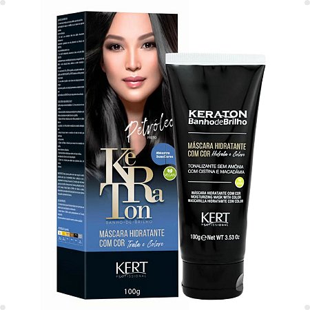 Tonalizante Kert Keraton Banho de Brilho Vegan Petróleo Preto 100g