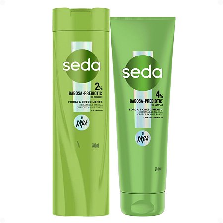 Kit Seda By Rayza Babosa-Prebiotic: Shampoo 300ml + Condicionador 250ml