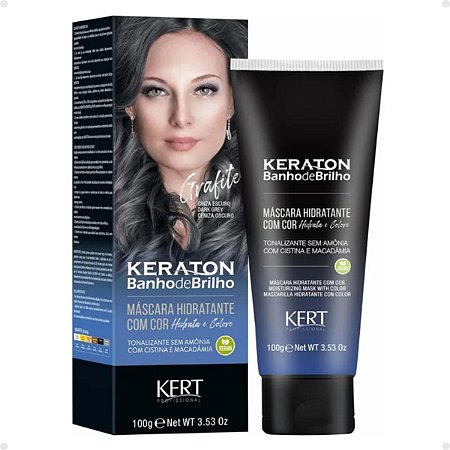 Tonalizante Kert Keraton Banho de Brilho Vegan Grafite Cinza 100g