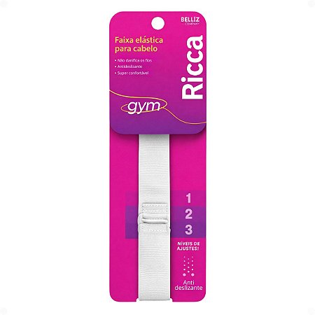 Faixa Elástica Para Cabelo Ricca Gym Antideslizante White Cód.1046