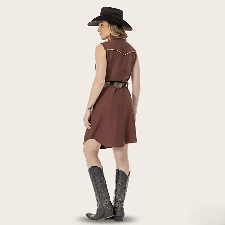 VESTIDO CURTO COFFEE ZENZ WESTERN