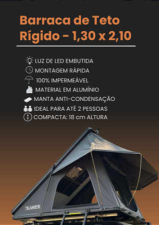 Barraca Teto Rígida 7Lakes - 2 Pessoas - 1,30 x 2,10 x 0,18 MT