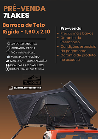 Barraca Teto Rígida 7Lakes - 3 Pessoas - 1,60x2,10 - Pré-venda aberta! Mais informações pelo whatsapp!