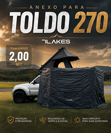 Anexo para Toldo 270º - 2,00 mt - Asa de Morcego 7Lakes