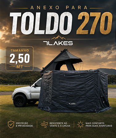 Anexo para Toldo 270º - 2,50 mt - Asa de Morcego 7Lakes