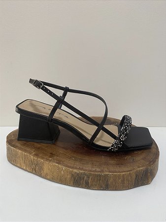 Sandália Tabita Strass Preto